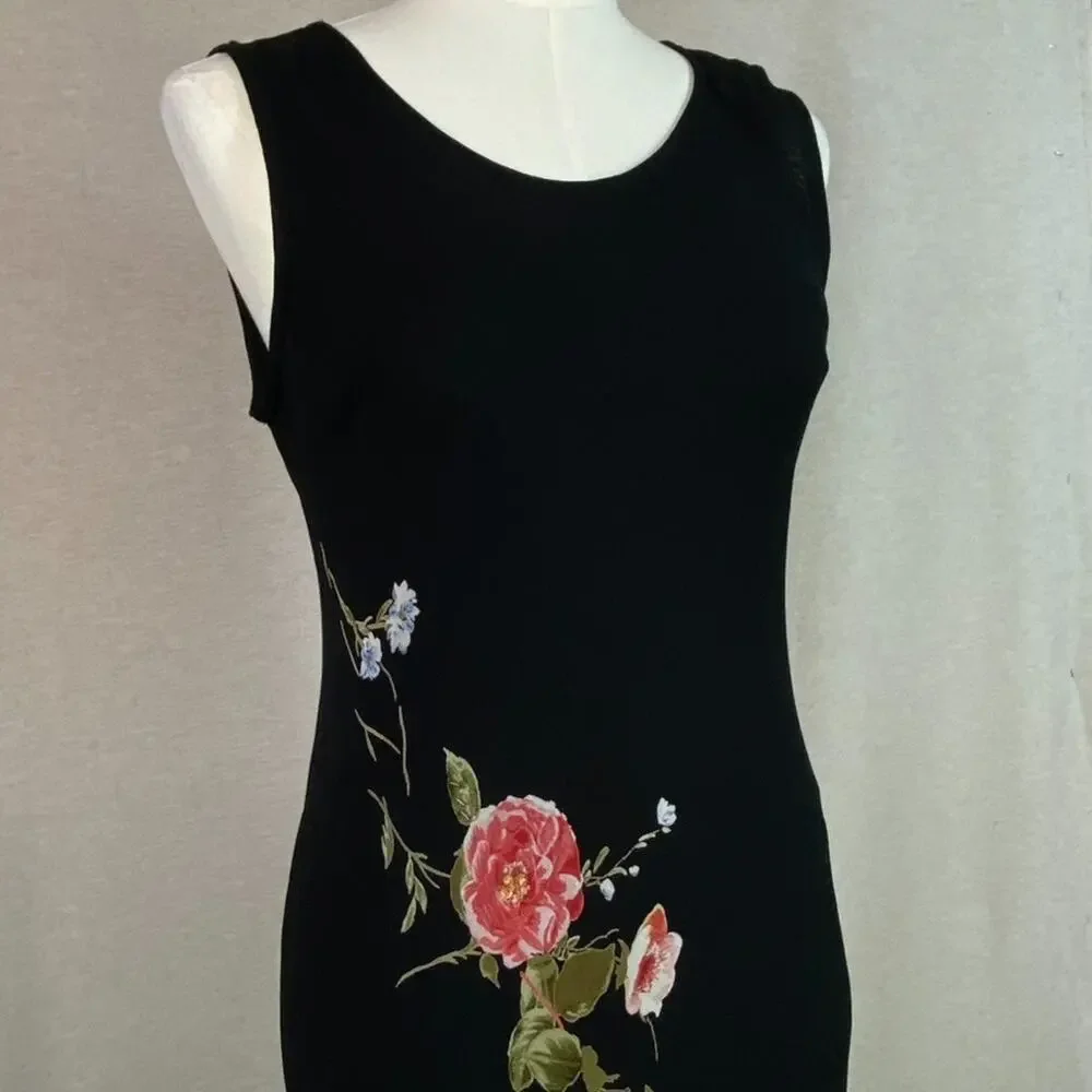 Vintage 90s Dressbarn Womens Beaded Maxi Dress Size L Whisigoth Fairy Grunge Y2K - Picture 3 of 13